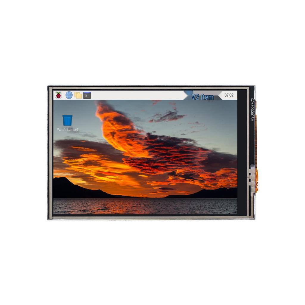 Raspberry Pi 5/4B 3,5" Touchscreen-Display 480x320 Auflösung mit GPIO, Halterung & Lüfter