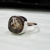 Rose Cut Brown Smoky Quartz 925 Sterling Silver Ring Jewelry