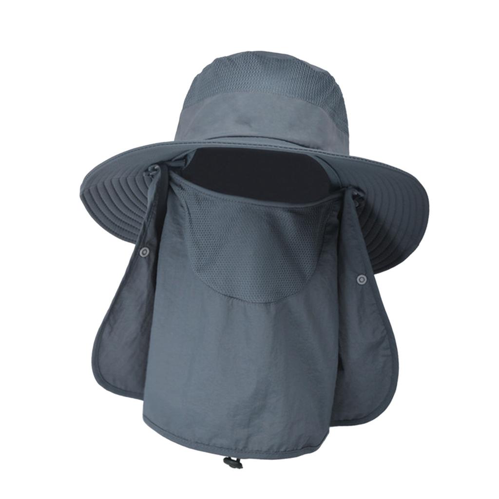 UV Protection Fishing Hat for Men & Women Outdoor Summer Sun Protection Waterproof Wide Brim Hat with Face Cover & Neck