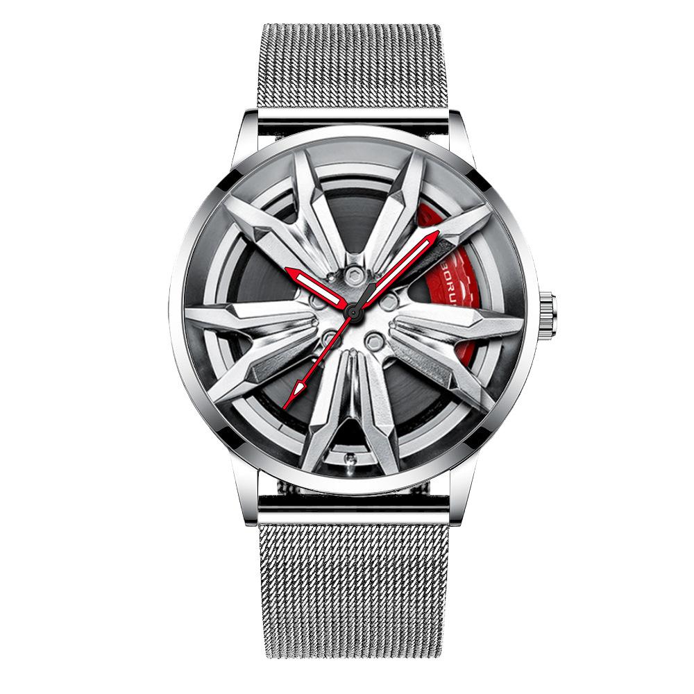 

Boruse Trendy Men S Watch Student Stainless Steel Mesh Band Waterproof Luminous Quartz Watch
