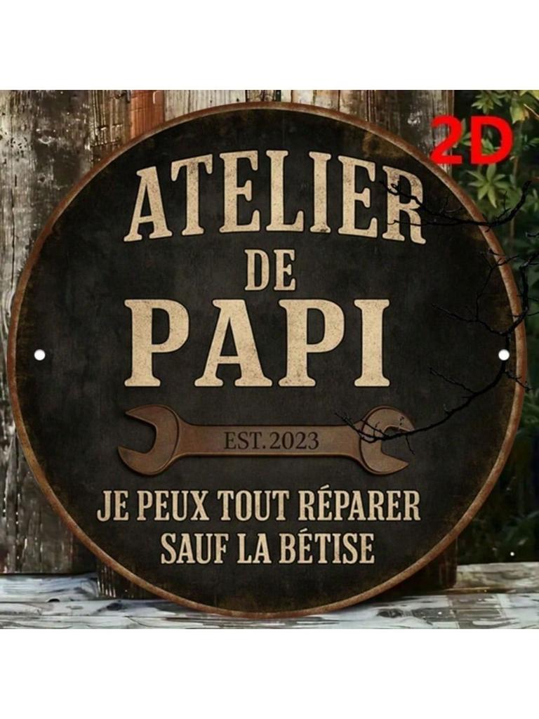 Vintage PAPI Sign Metal Wall Art Garage Decor