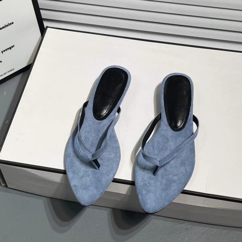 Fashion 2025 Plus Size Flip Flops Women's Slippers Summer Hot Sale Pointed Toe Low Heel Sandals Outdoor Concise Daily Beach Slippers