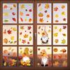 1/2set 6pcs/1set Thanksgiving Fall Window Sticker Fall Leaf Small Dwarf People Festival Scene Stickers Doors Windows Decoration