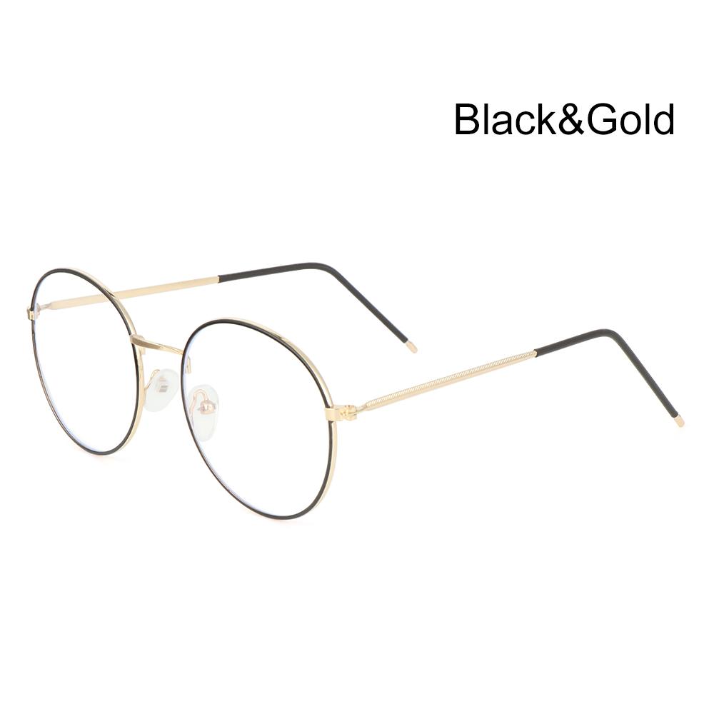 Fashion Round Glasses Anti-Blue Light Glasses For Women Men Ultra Light Metal Frame Eyeglasses Computer Glasses Optical Glasses