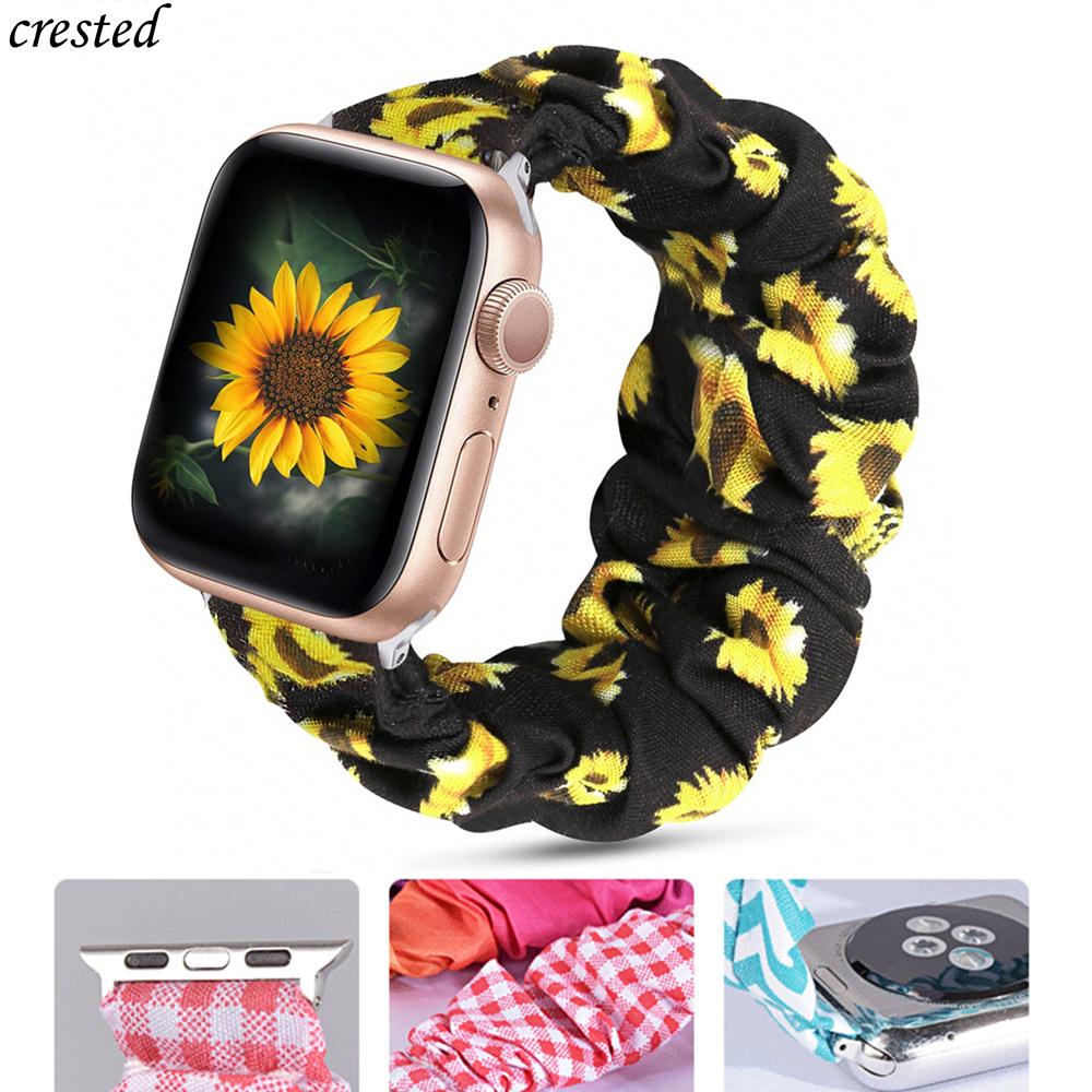 Scrunchie Strap for Apple Watch Band 44mm 40mm Correa iWatch 38mm 42mm Belt Solo Loop Watchbands for Series 7 6 SE 5 4 3