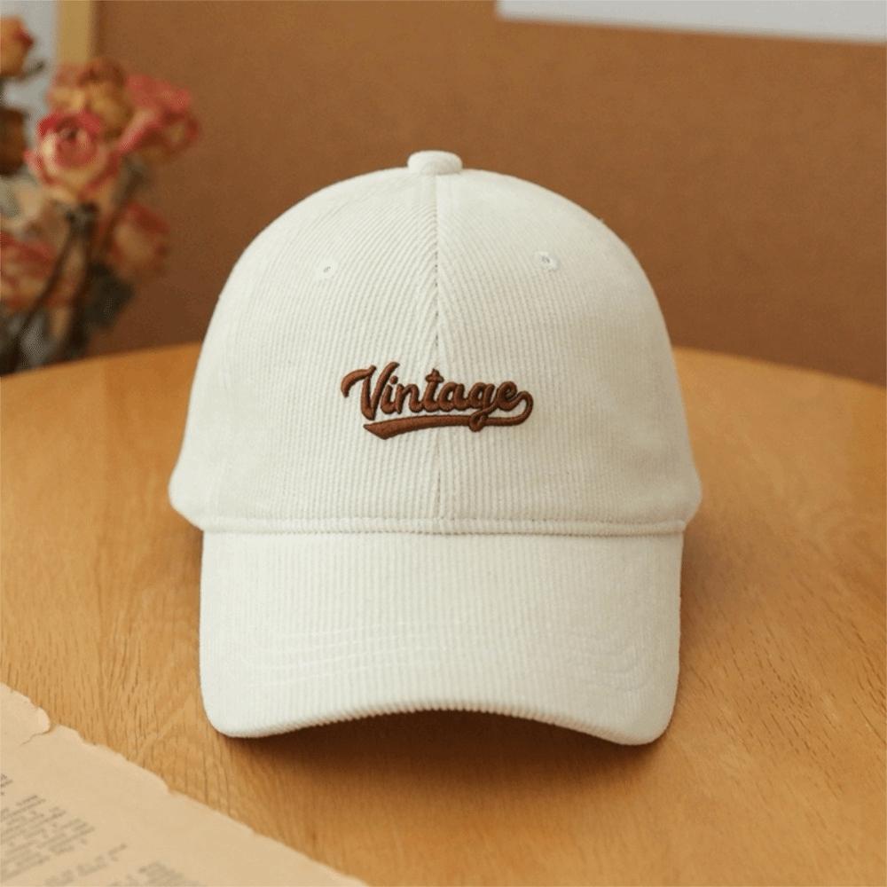 Corduroy Men Women Baseball Cap Korean Snapback Hat Adjustable Letter Embroidery Cap Unisex