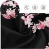 Cherry Blossom Shower Curtain Pink Flowers Black Background Japanese Art Bathroom Decor Waterproof Fabric Elegant Asian Style