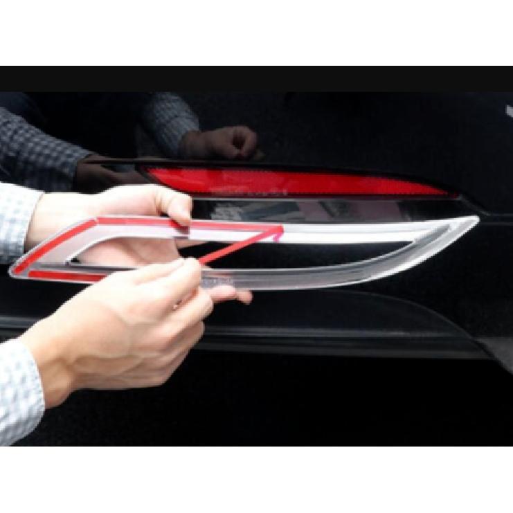 2pc Chrome ABS Interior Rear Fog Light Lamp Cover Trim For Tesla Model Y 2020-21