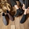 Fashion Suede Matte Chelsea Boots for Men High Top Leather Slip-on British Style Short Boots Elegant Spring Autumn Botas Para Hombre
