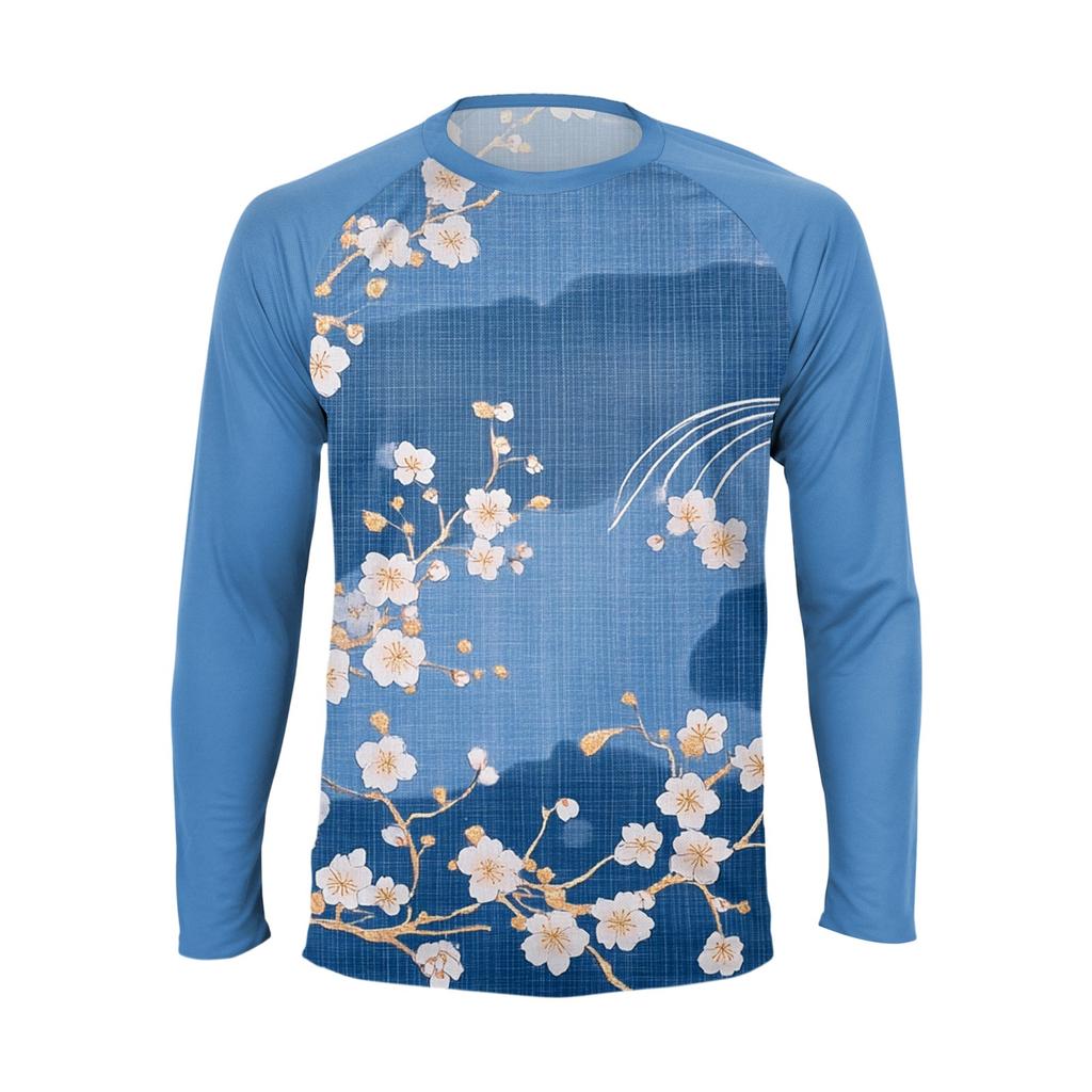 Pánské módní tištěné raglánové sportovní tričko s dlouhým rukávem