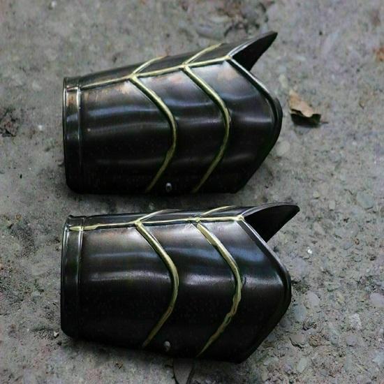 Royal Handicraft Apărătoare pentru brațe din oțel de calibrul 18 și protecție pentru mâini pentru cavalerii medievali Costum pentru cadouri de sărbători pentru Halloween