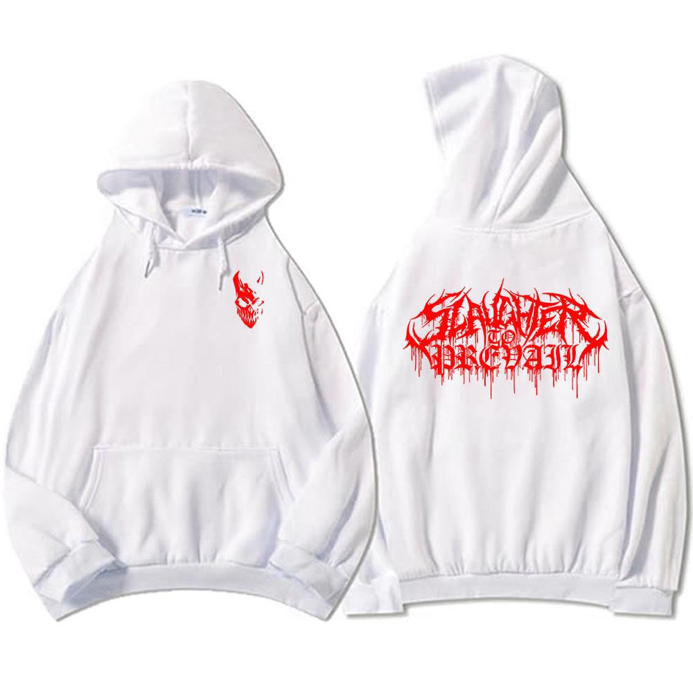 SLAUGHTER TO PREVAIL Mask Hoodies Winter Long Sleeve Fleece Hooded Sweatshirts Heavy Mental Band Pullover Graphic Tops