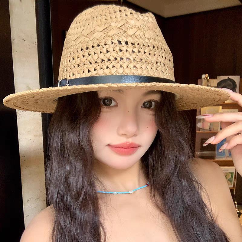 Summer Internet celebrity straw hat collection girls summer seaside vacation sweet raffia weaving sun hat