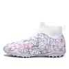 Kids Football Cleats Turf Grass Training Shoes Lightweight Synthetic Upper With Rubber Outsole