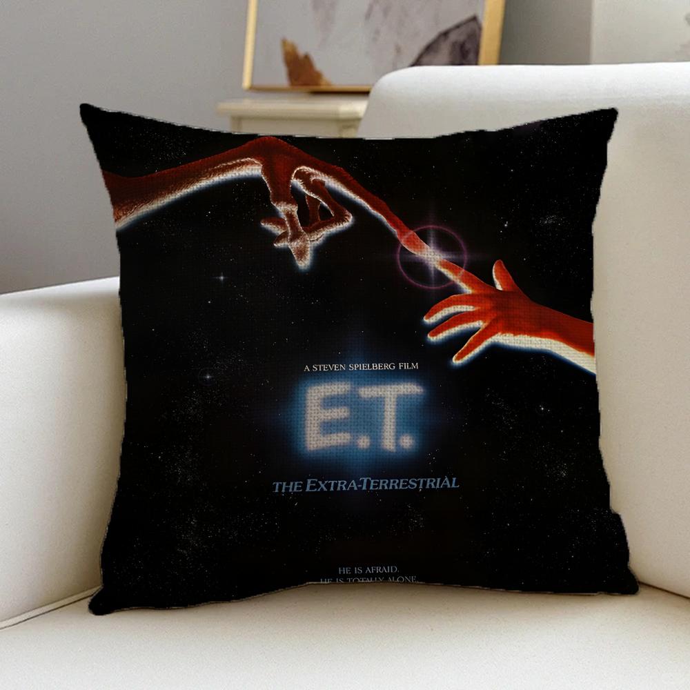 Cushion Cover Cushion Cover Pillowcase, Anti-Mite Invisible Zipper, Linen Sofa Cushion E-E.T. The Extra-Terrestrial