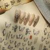 Chinese Style Butterfly Nail Art Sticker Embossed Poetry Ink Bamboo Decals For Nail Art Design Nail Transfer Sliders Diy Decor