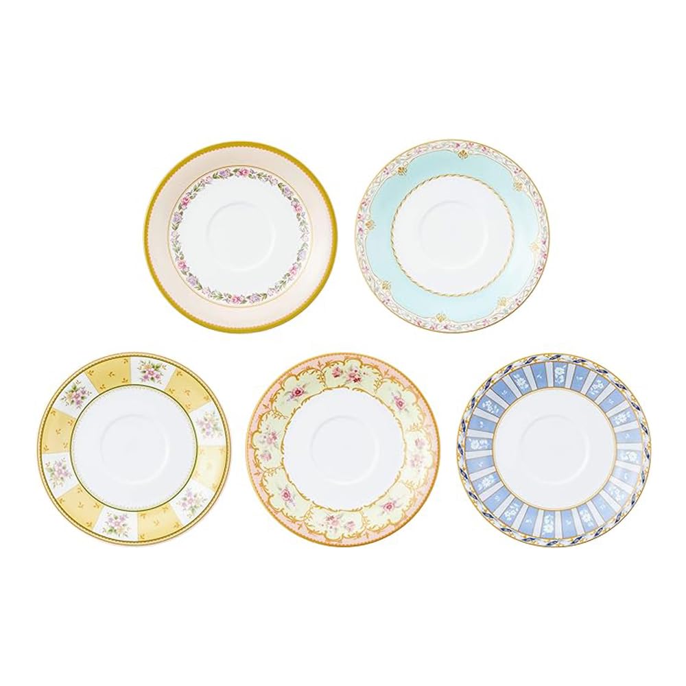 NARUMI Koppfatsett Floral Boutique 210cc Floral 5-mønstersett Stilig nydelig bryllupsgavegave Mikrobølgeovn Varmebar Laget i Japan gaveeske