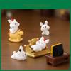 Mini Resin Bunny Ornaments Cute Cartoon Animals For Fairy Gardens