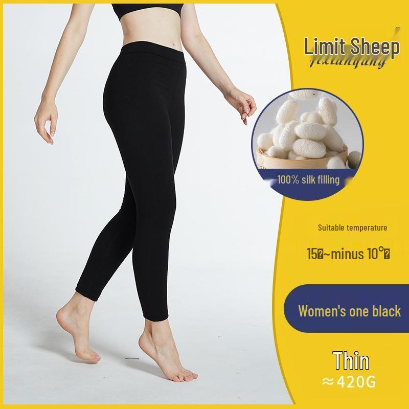 

Мужские толстые брюки из шелка тутового дерева и женские леггинсы-лонгсливы из шелкового протеина облегающего кроя для зимы XXXL