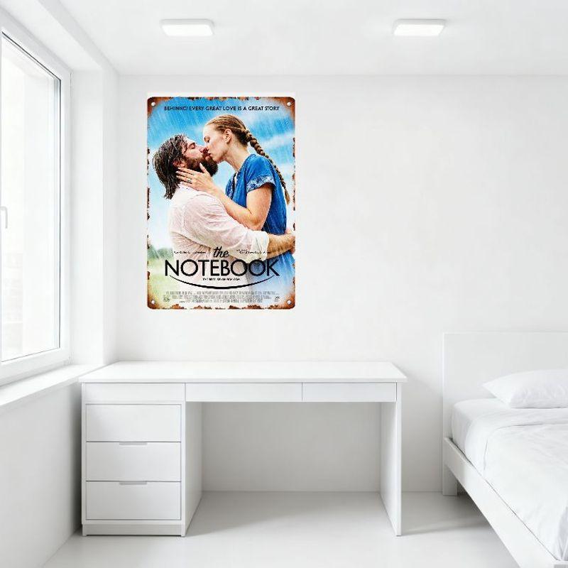 The Notebook Vintage Metal Tin Sign Rusty Frame Rain Scene Romance Movie Poster Wall Decor for Home Bar Cafe Man Cave Art Decora