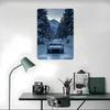 Sports Car R8 In Winter Wonderland Metal Poster Customized Wall Art Retro Vintage Tinplate Signs for Man Cave Office Decoration