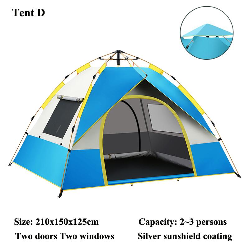 Tente de camping d'extérieur à ouverture automatique rapide, Protection solaire imperméable, Abri de pique-nique sans montage, Espace large pour la famille, Plage, Douce et confortable
