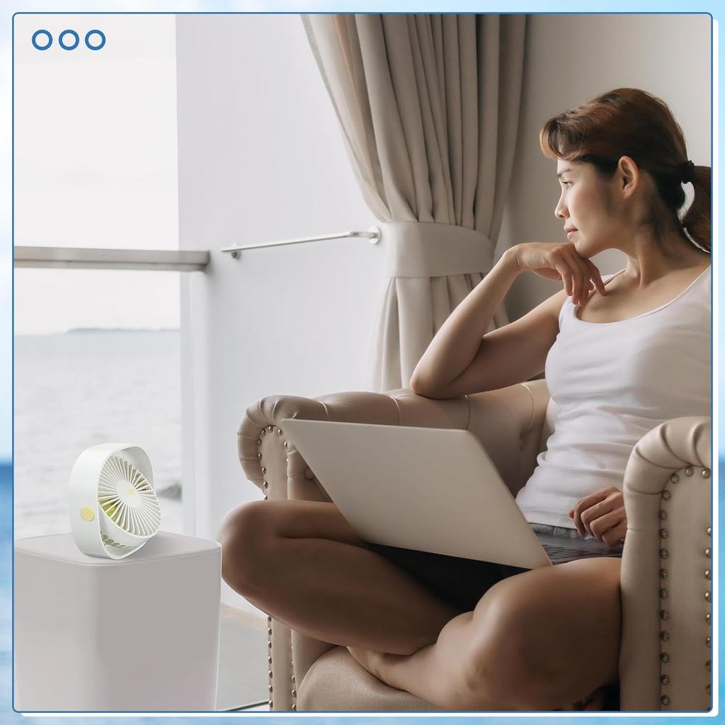 1 Pcs Cruise Ship Approved Travel Fan Portable USB Rechargeable Cruise Essentials Small Desk Travel Fan for Office Bedroom Home Sleeping Desktop