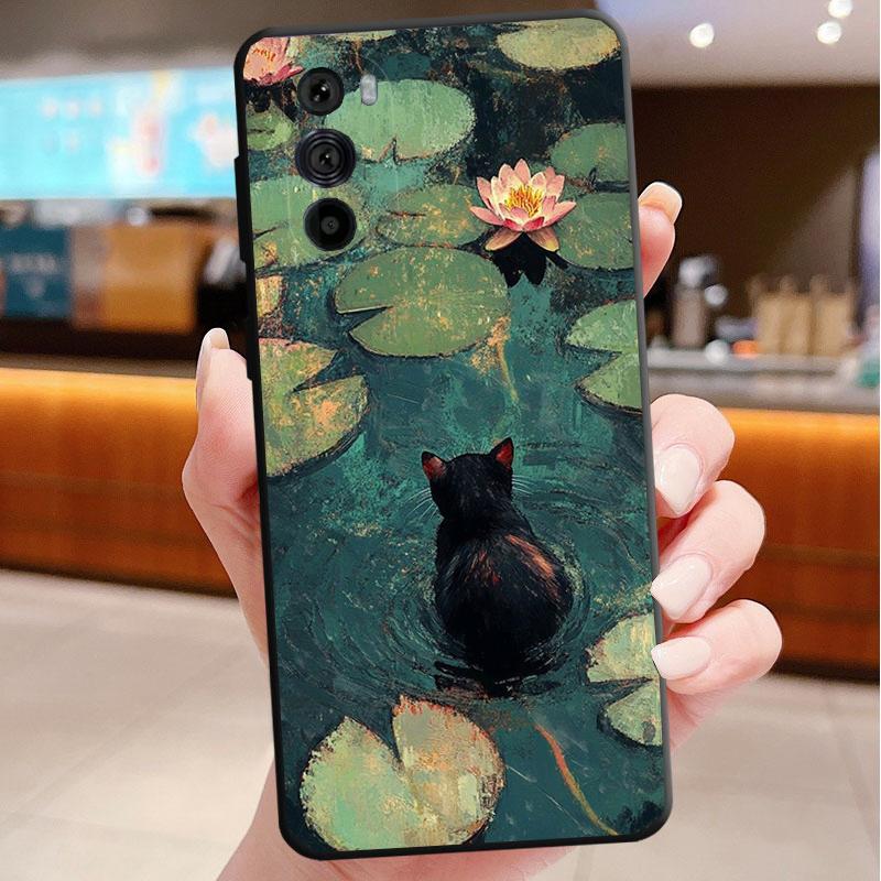Black Cat Phone Case For Motorola Edge 60 50 40 Pro 60 50 40 30 Ultra Neo Fusion Moto G Play G Stylus G Carcasas