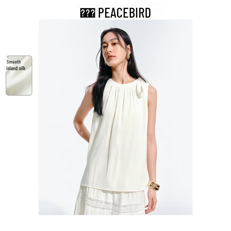 

Peacebird Women s Summer Shoulder Tie Sleeveless Shirt Top L