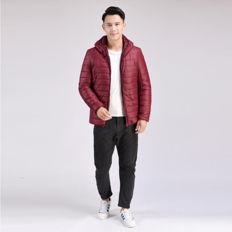 New Men's Light and Fashionable Cotton Clothes Men's Winter Korean Version Slim-fit Hooded Solid-color Warm Cotton-padded Coat Men's