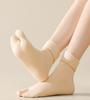 Winter Thicken Plush Warm Two Finger Socks For Women Black Nude Solid Color Snow Socks Middle Tube Split Toe Socks Sleeping Sock