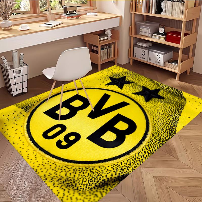 Borussia Dortmund Print Rug, Washable Floor Carpet, For Entryway Dorm Laundry Room Office Study, Home Decor Birthday Christmas Gift