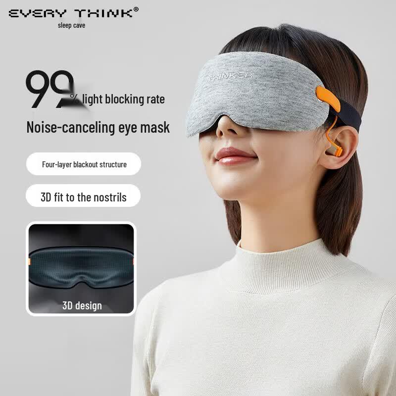 EVERYTHINK V2 Sleep Eye Mask with Integrated Noise-Canceling Earplugs