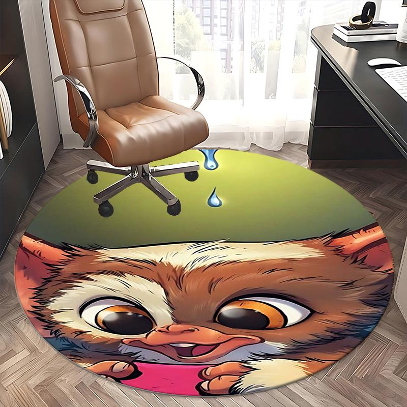 Gizmo,Mogwai Chair mat Round Rug Office carpet, Machine Washable, Non slip, Suitable for Living Rooms, Bedrooms