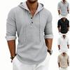 Men's Daily Loose Casual Retro Hooded Henley Long Sleeve T-shirt