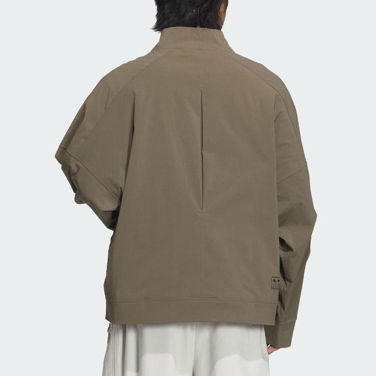 Adidas Sportswear Fleece Jacket Solid Color V-Neck Long Sleeve Casual Jacket Men Jackets Tree-Branch-Brown IY0697