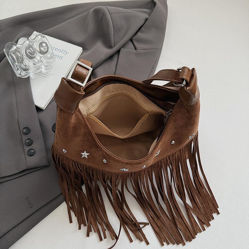 Fashionable and Trendy Retro Fringed Bag, Casual and Stylish Single-shoulder Crossbody Bag