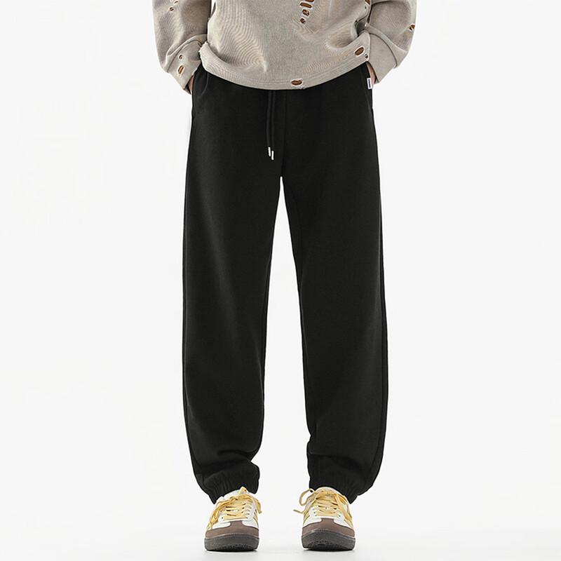 Fingercroxxit Men's Fleece-Lined Casual Sports Joggers