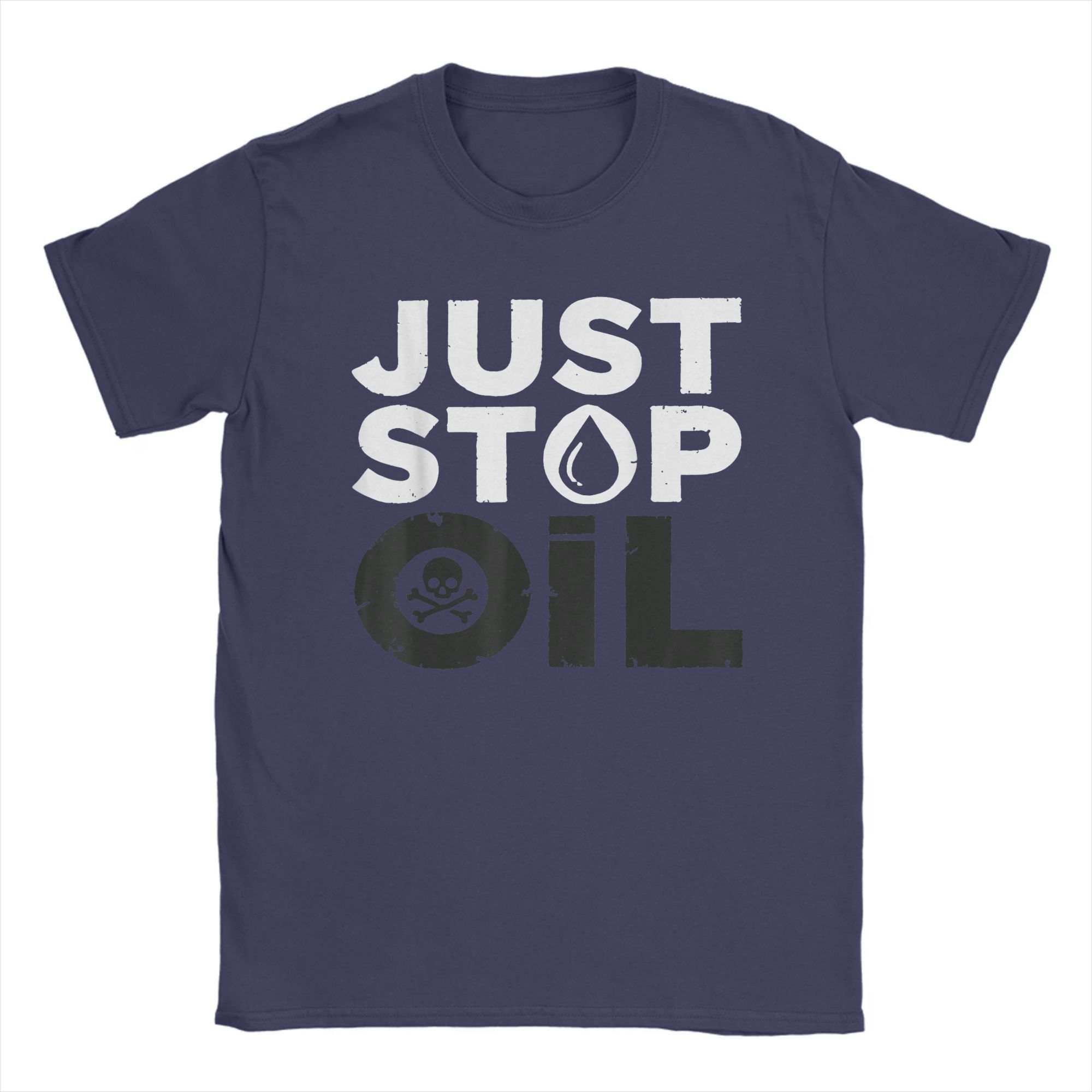 

Футболка для мужчин «Just Stop Oil Save the Earth» с надписью «Environmentalism Funny Humor Tee» с коротким рукавом и круглым вырезом, летние хлопковые топы XXXXXL темно-синий
