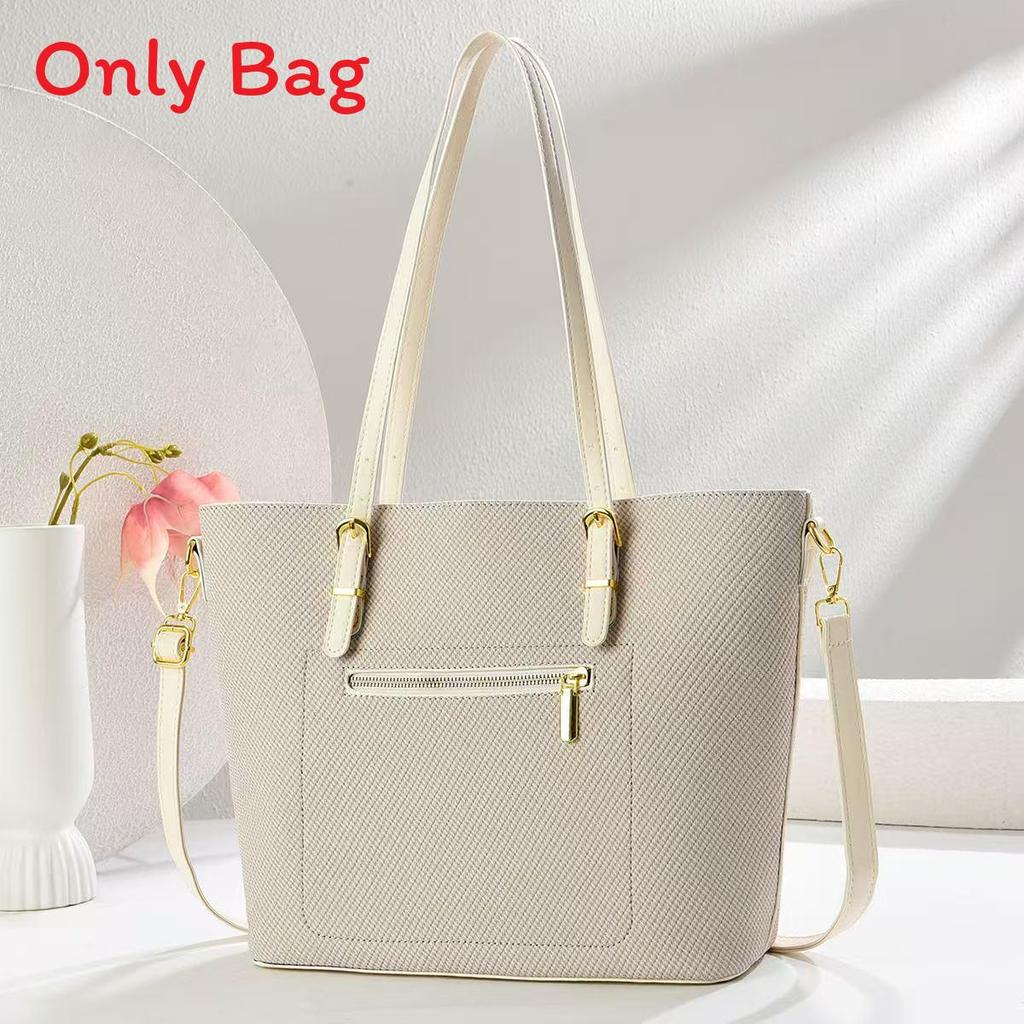 Classic Pu Large Capacity Tote Bag With Zipper Closure For Daily Use Women