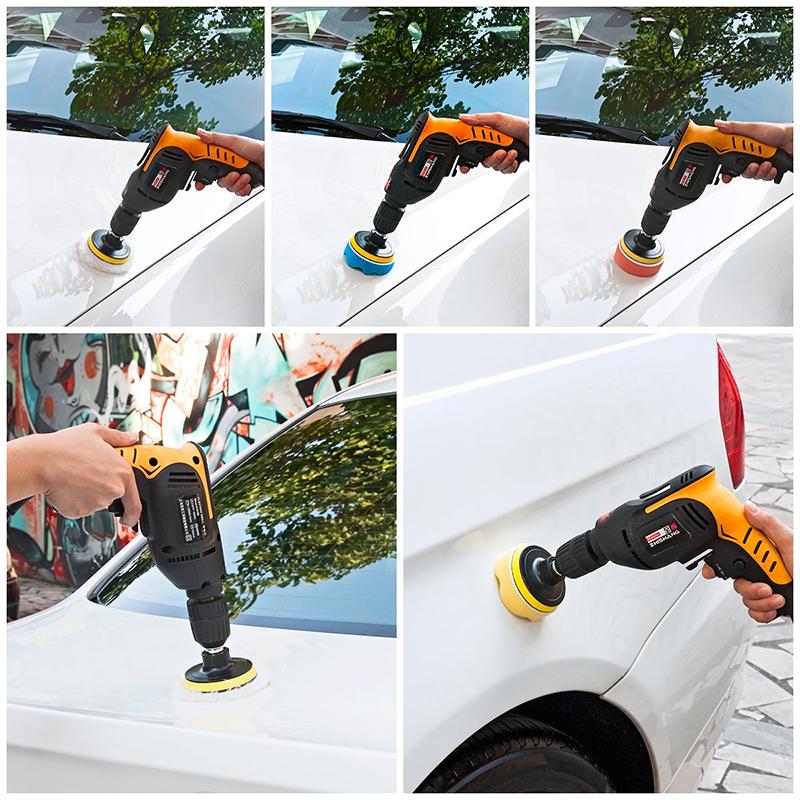 8/11Pcs 3 inch Car Polishing Disc Self-Adhesive Buffing Waxing Sponge Wool Wheel Polishing Pad For Car Polisher Drill Adapter