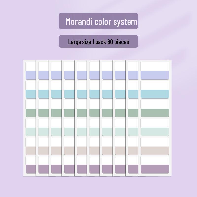 Gradient Morandi Sticky Tabs: Vibrant Index Labels & Bookmarks for Students