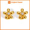 Vnox Tiny Cute Buble Flower Stud Earrings for Women Girls, Anti Allergy Stainless Steel Ear Jewelry,Zircon Daily Earrings