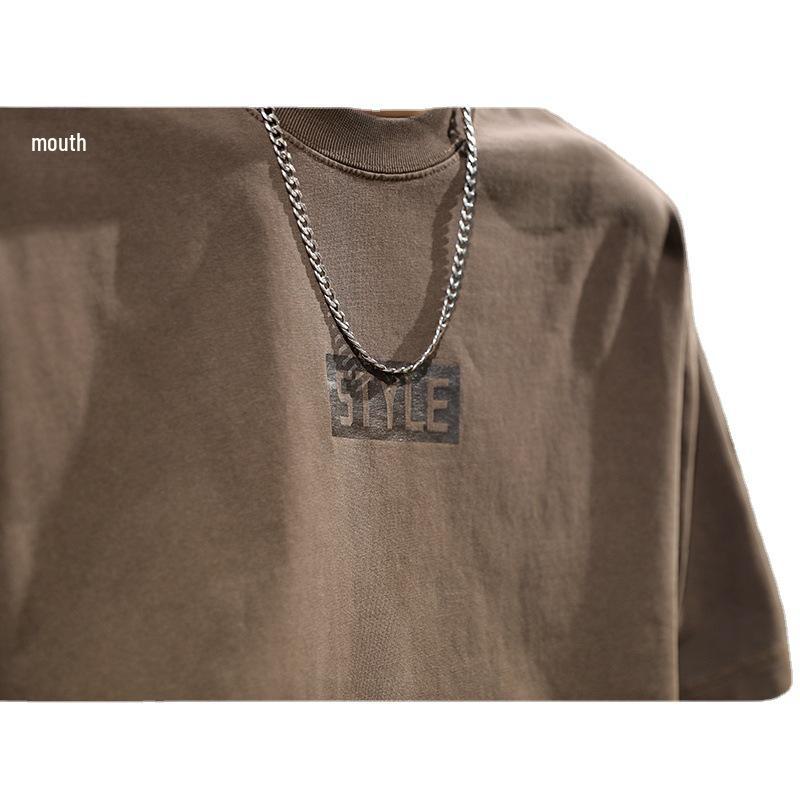 2025 Herrenmode Retro Schweres Baumwoll-Kurzarm-T-Shirt