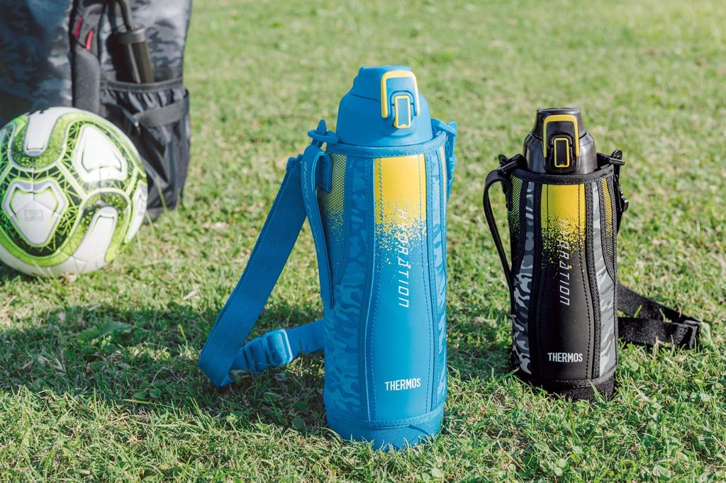 Thermos Water Bottle Vacuum Insulated Sports Bottle Black Camouflage 1.0L FHT-1000F BK-C