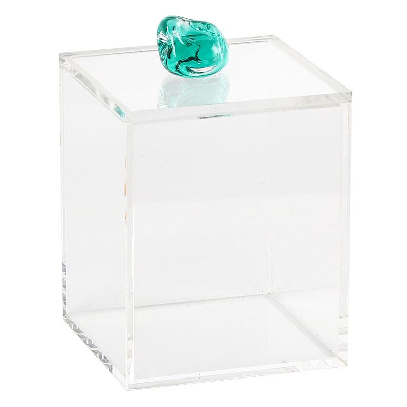 Modern Simple High-transparency Acrylic Dust-proof Storage Box Ornaments Model Room Art Imitation Agate Jewelry Display Square Box