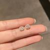 Fashionable 6mm Simple Square Artificial Crystal Hoop Earrings Classic Female Earrings Shiny Small Earrings For  Women Jewelry