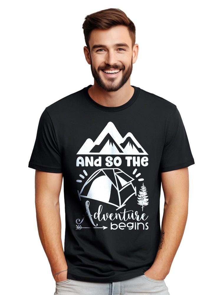 And So The Adventure Begins T-shirt - Funny and Outdoorsy! 100% Cotton, Funny T-