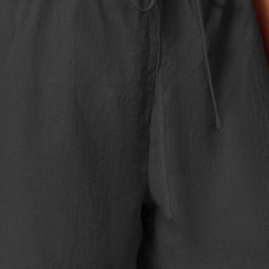 Hohe Taille Schrägtaschen Elastischer Bund Sommer Shorts Breites Bein Einfarbig Kordelzug Lose Shorts Streetwear