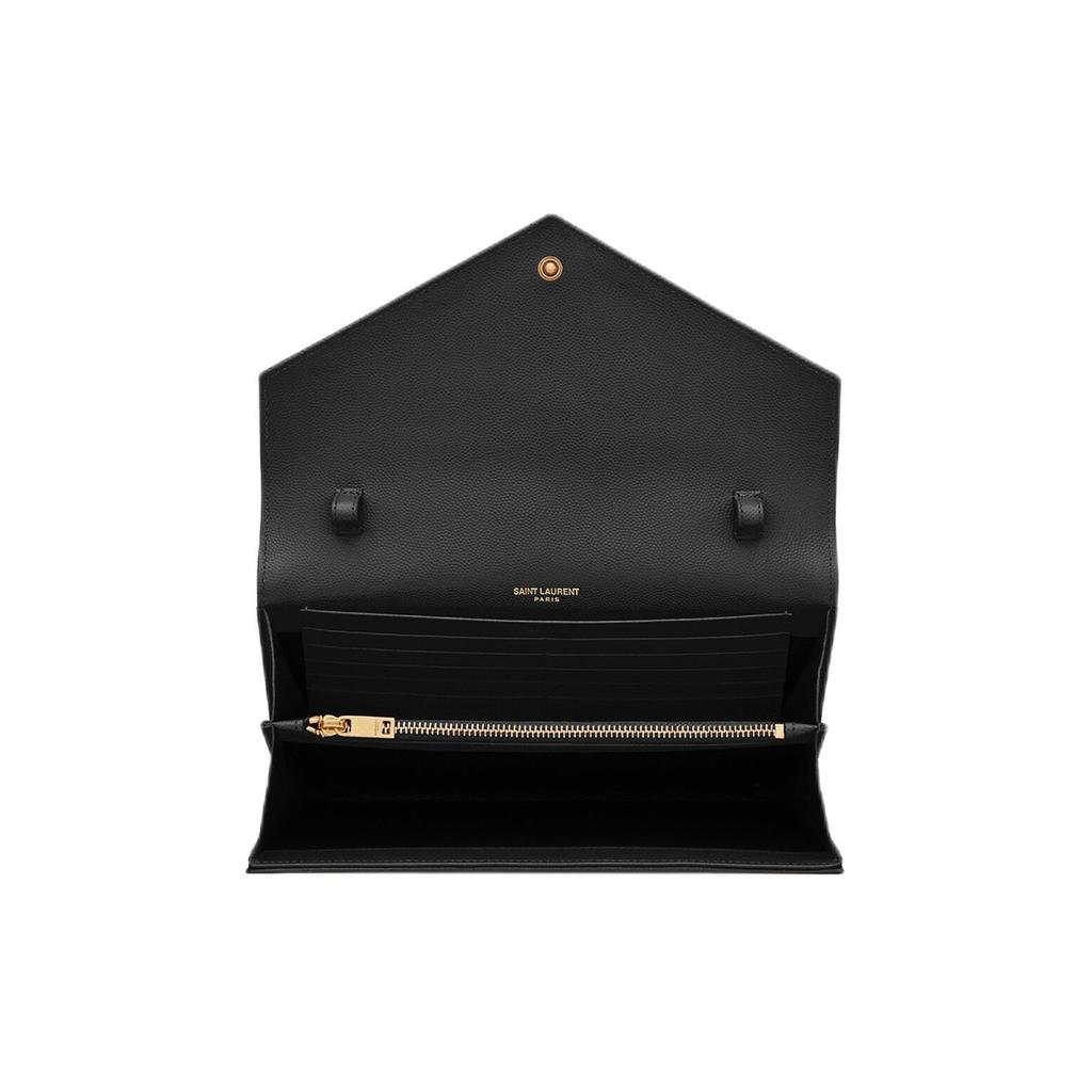 Saint Laurent Medium Matelassé Leather Wallet On Chain Nero Women Shoulder_bags Black 377828-BOW01-1000